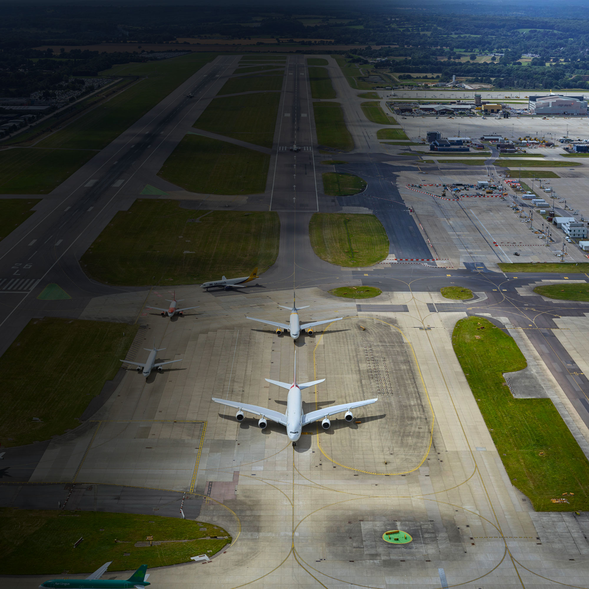 Vue aérienne de l'aéroport de Londres Gatwick