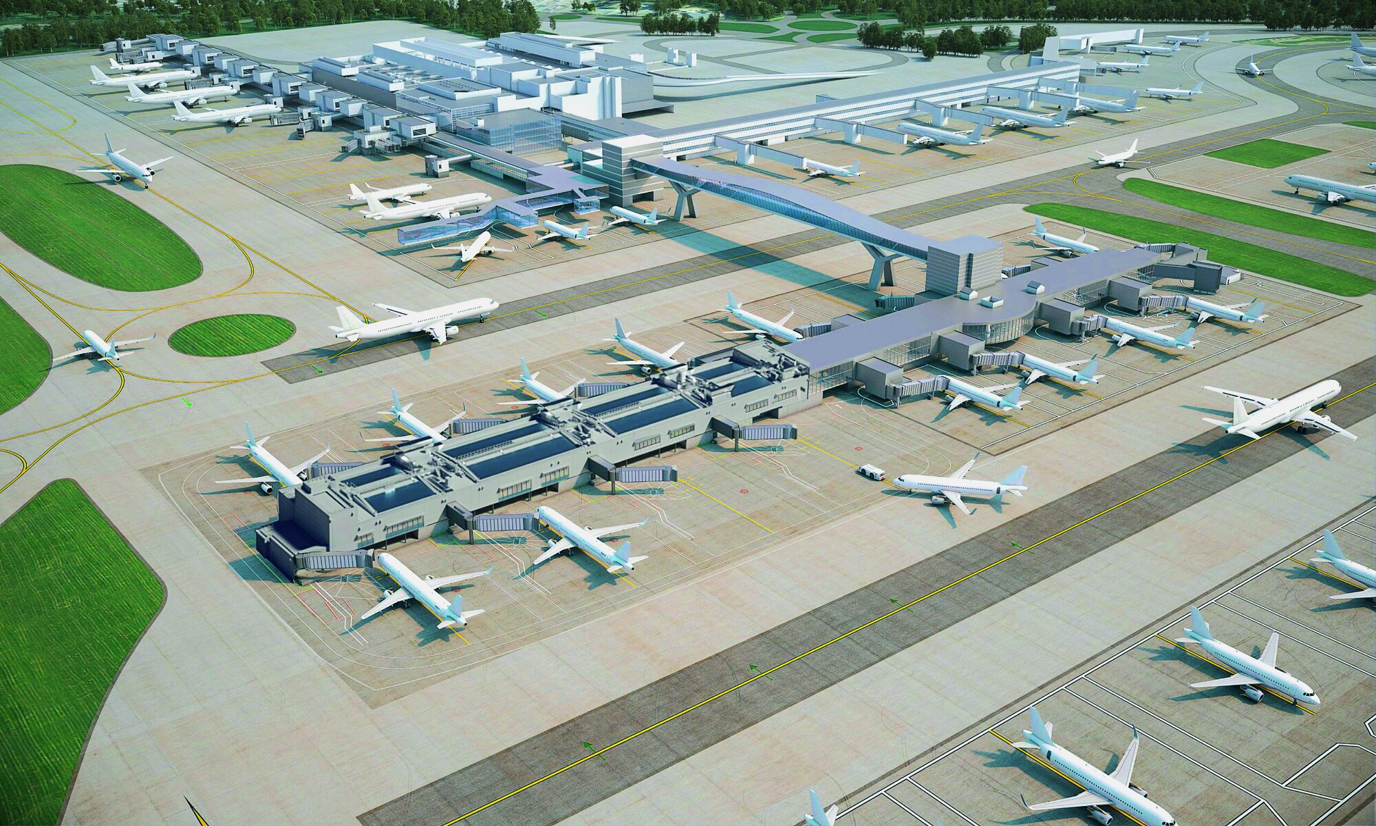 London Gatwick's GBP140m Pier 6 extenstion will look when completed in 2027